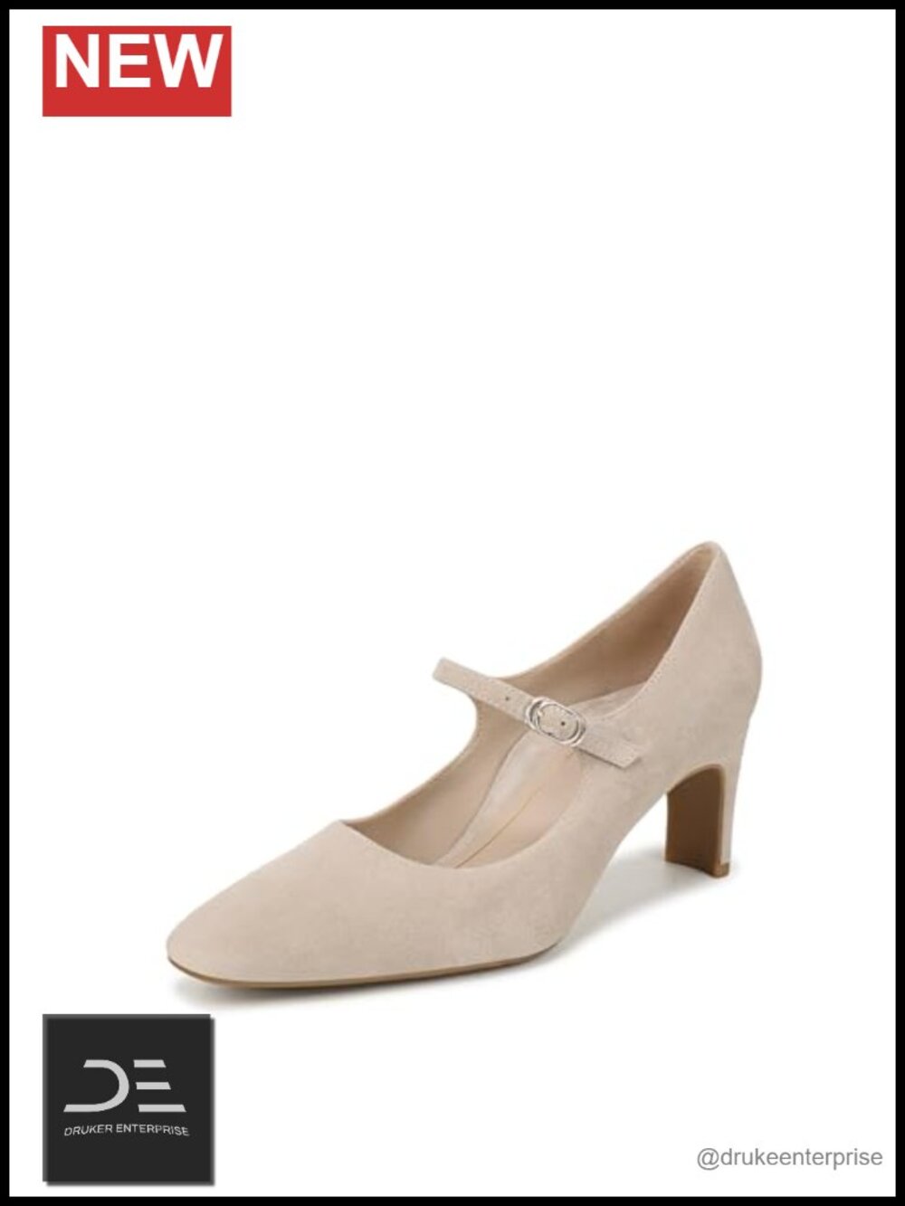 Women's Pointed Toe Mary Jane Heels Leather Suede